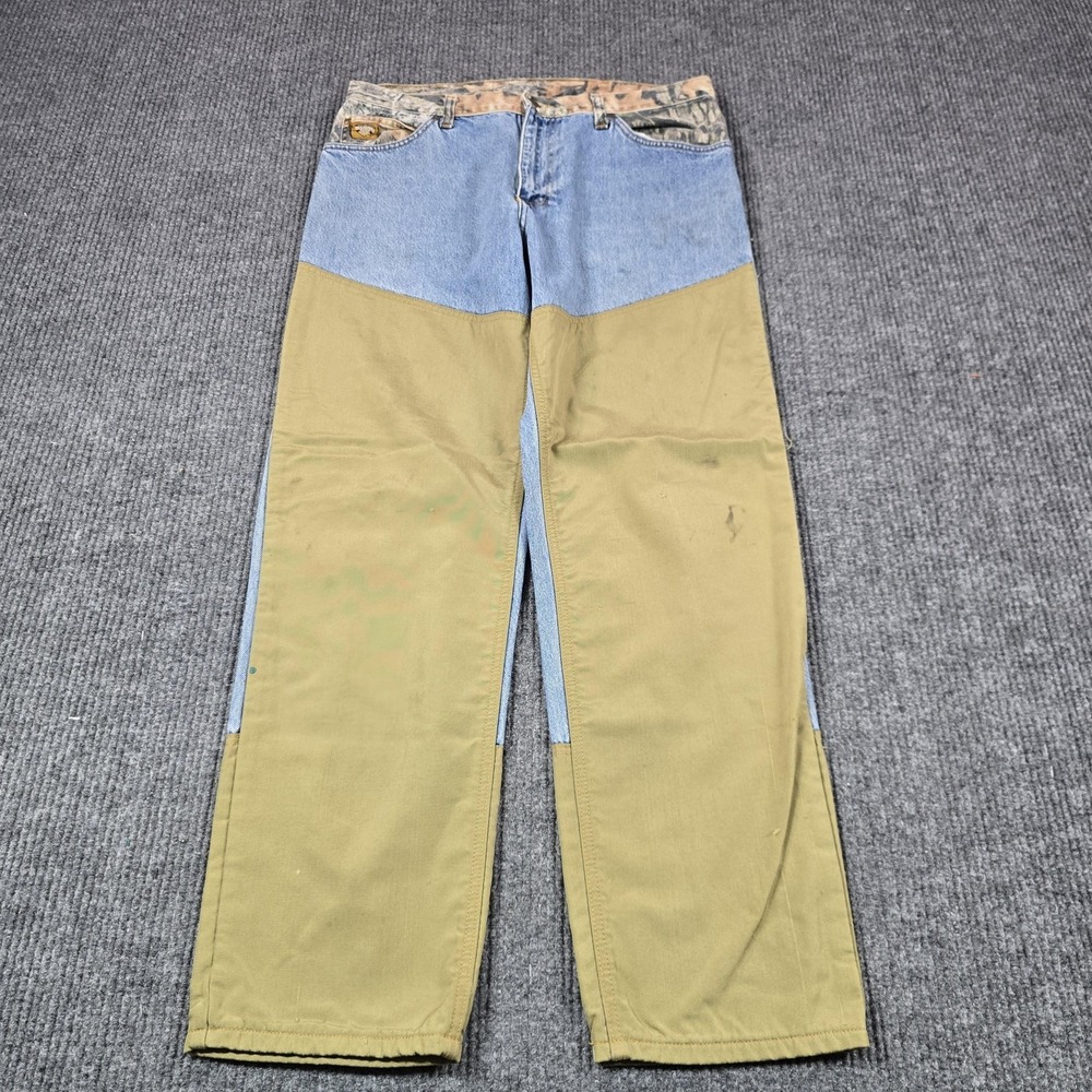 Diamond Cut Jeans Mens 36 Blue Two-Tone Denim Camo Bird Hunting‎ Brushguard